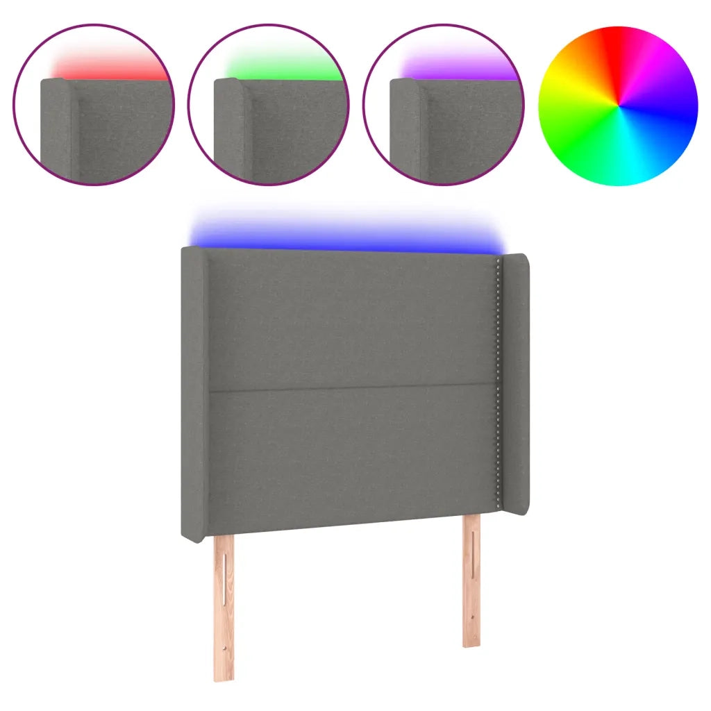 Testiera | Testata a LED GrigioScuro 103x16x118/128cm inTessuto