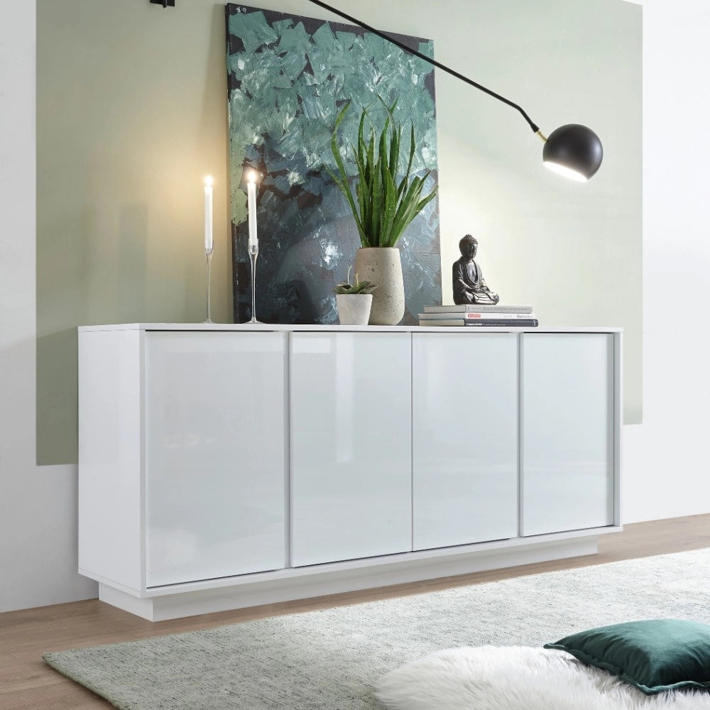 (2c) Madia bianca lucida 180x79x43 cm