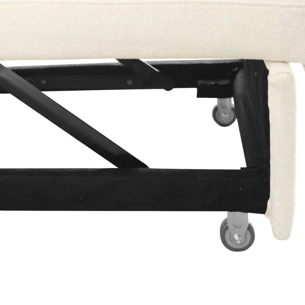 Divano letto 3 in 1 beige con USB, schienale reclinabile e cuscini