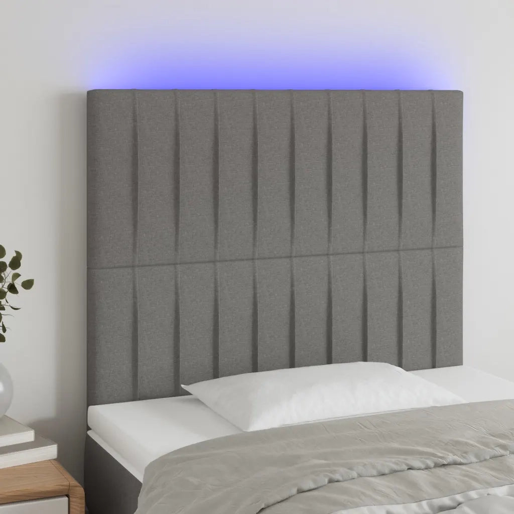 Testiera | Testata a LED GrigioScuro 100x5x118/128cm inTessuto