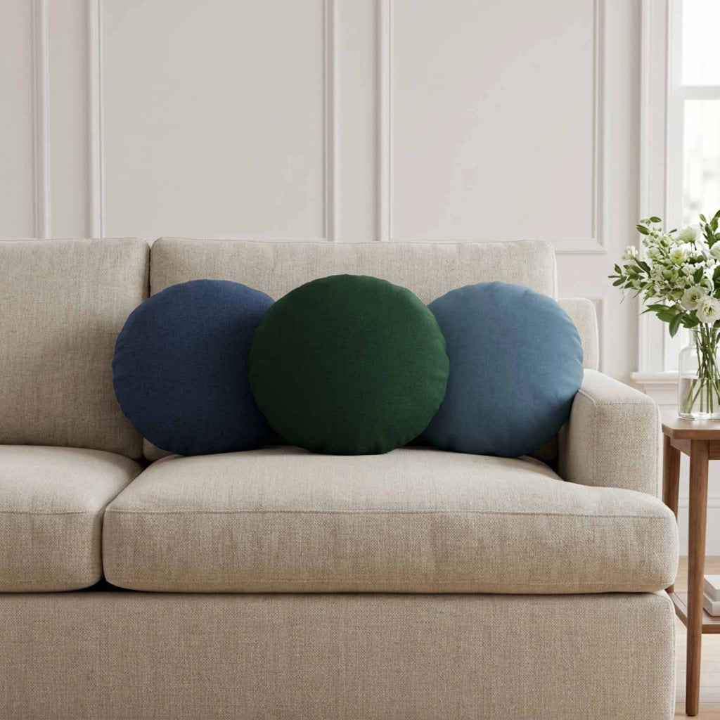 Cuscino con cuscino HEERLEN 2 pz Blu Tessuto 928667