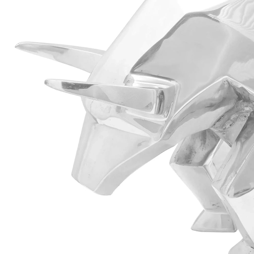Scultura di toro Argento 74 x 23 x 30 cm Alluminio CFW5966679