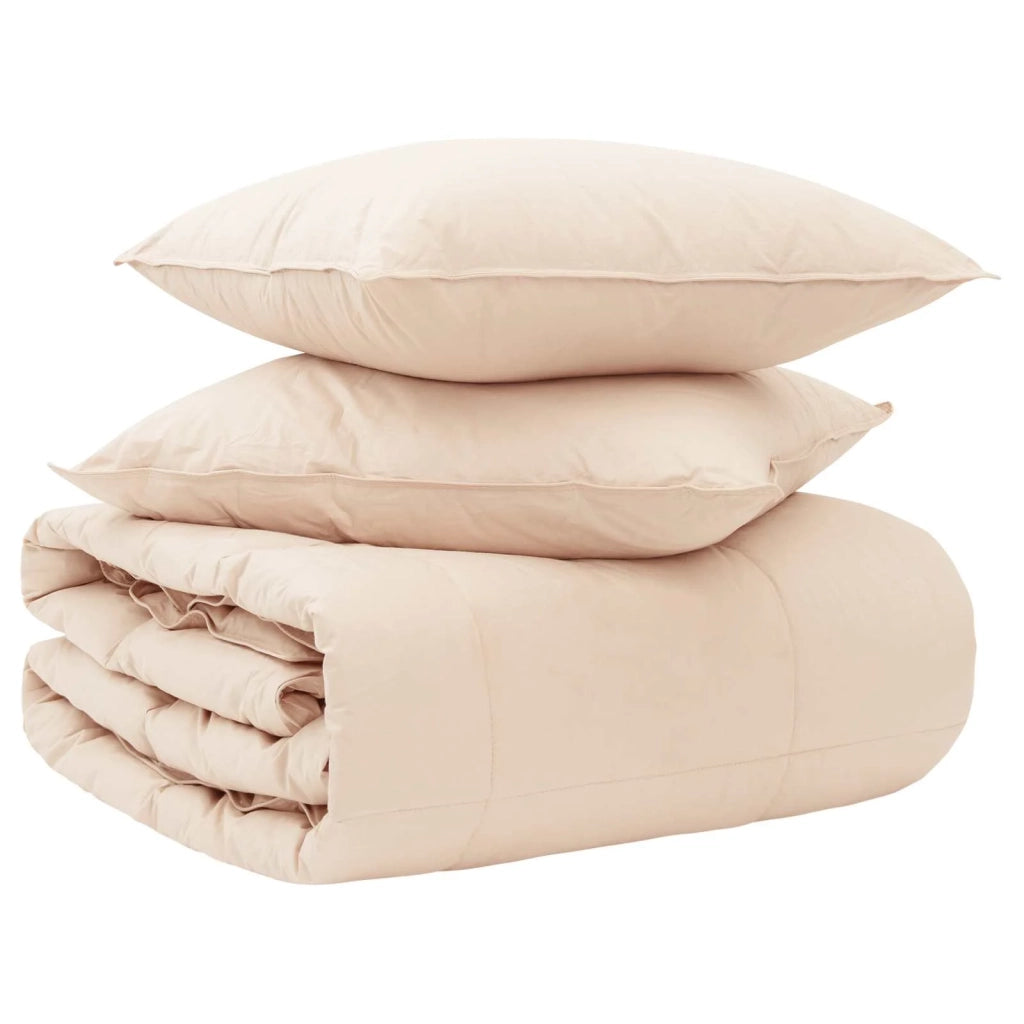 Set di Piumoni 2 pz 155 x 220 cm Tutte le stagioni Beige 3431904