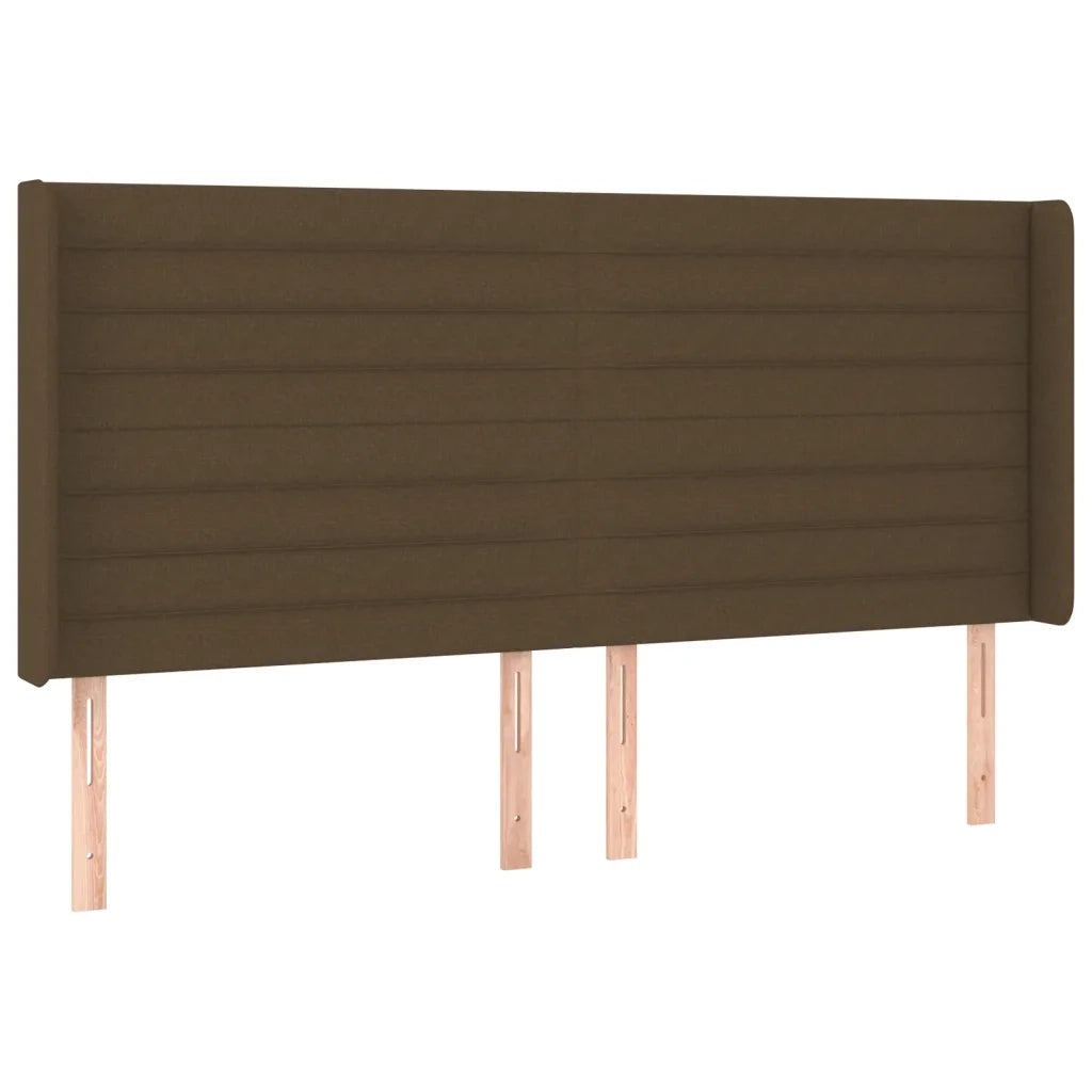 Letto a Molle Materasso e LED Marrone Scuro 160x200 cm Tessuto 3138408