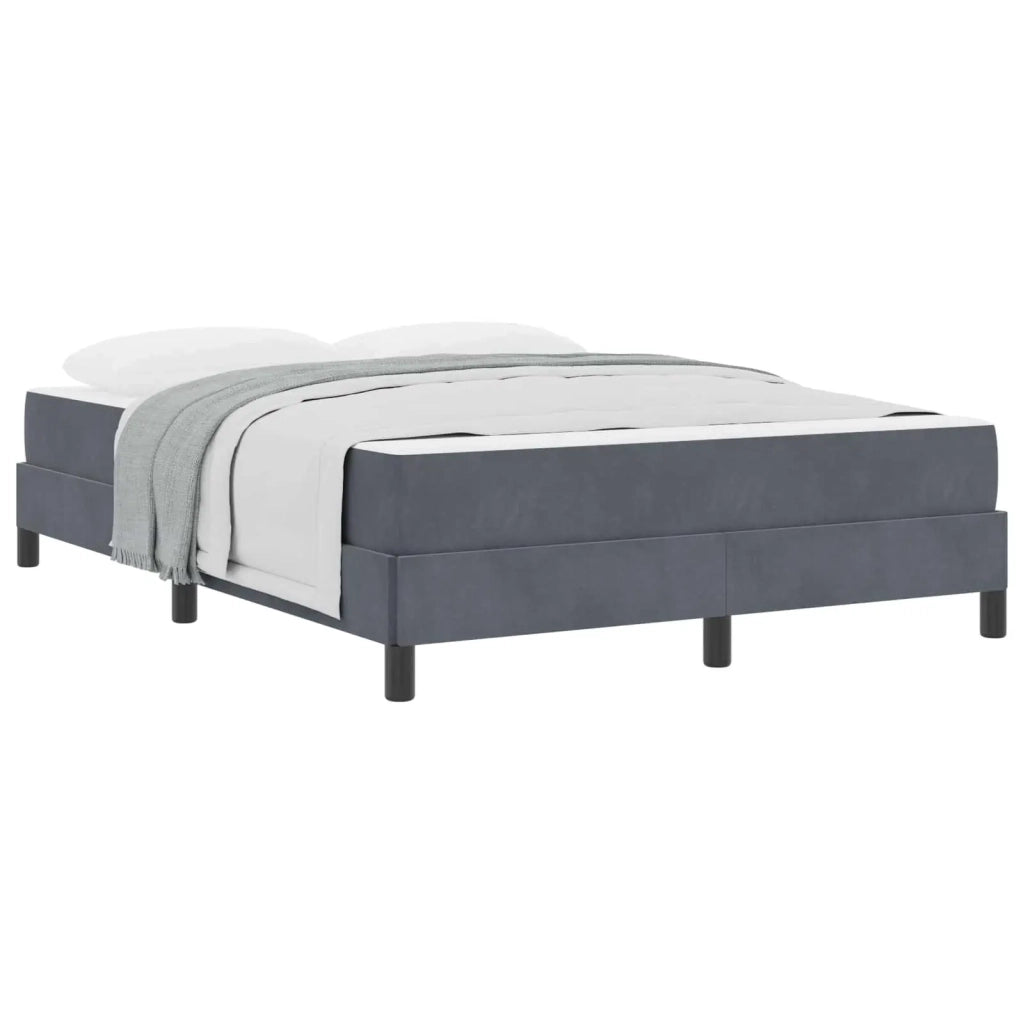 Letto a molle con materasso Grigio scuro 140 x 190 cm Tessuto
