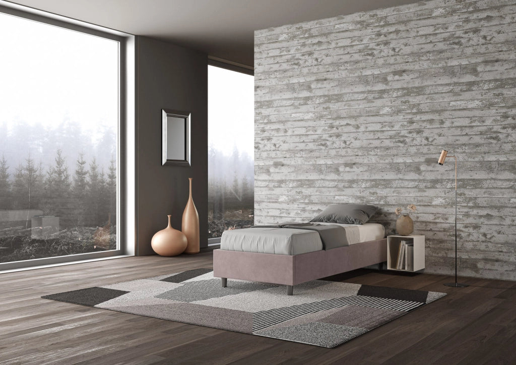 Letto 1 Piazza e Mezzo Sommier 130x200 cm Senza Rete Azelia Glicine