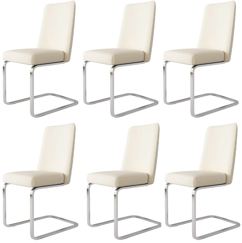 SEDIA da pranzo in velluto beige e silver, Set da 6 pezzi