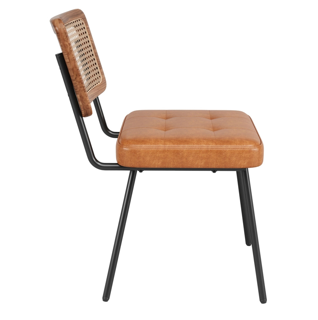 SEDIA da pranzo 61x46x79 cm Marrone in PU e metallo