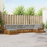 Set di divani da esterno 7 pz Grigio Naturale e Chiaro 3373836