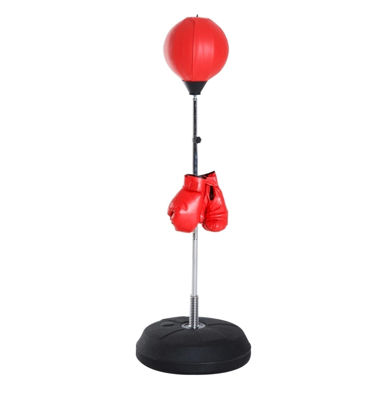 Set punching ball ULEVR regolabile 126-144 cm con guantoni, pompa e base riempibile, rosso