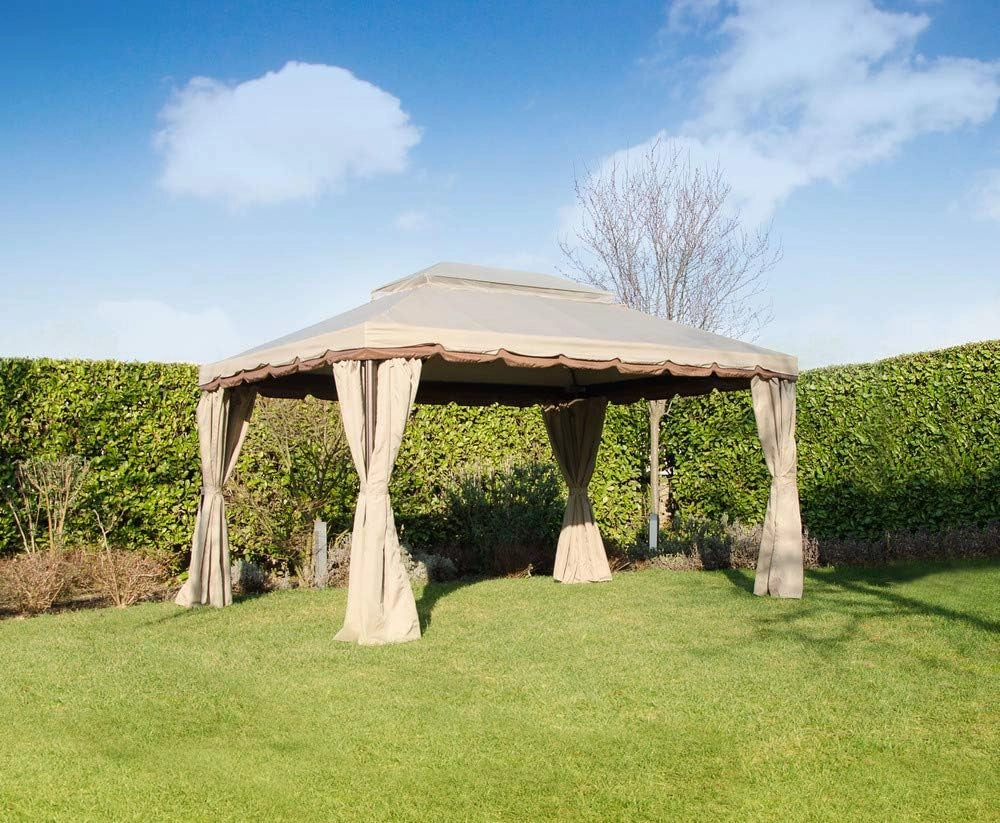 VERDELOOK Roma, Gazebo in alluminio verniciato, 3x3 m, telo in poliestere beige