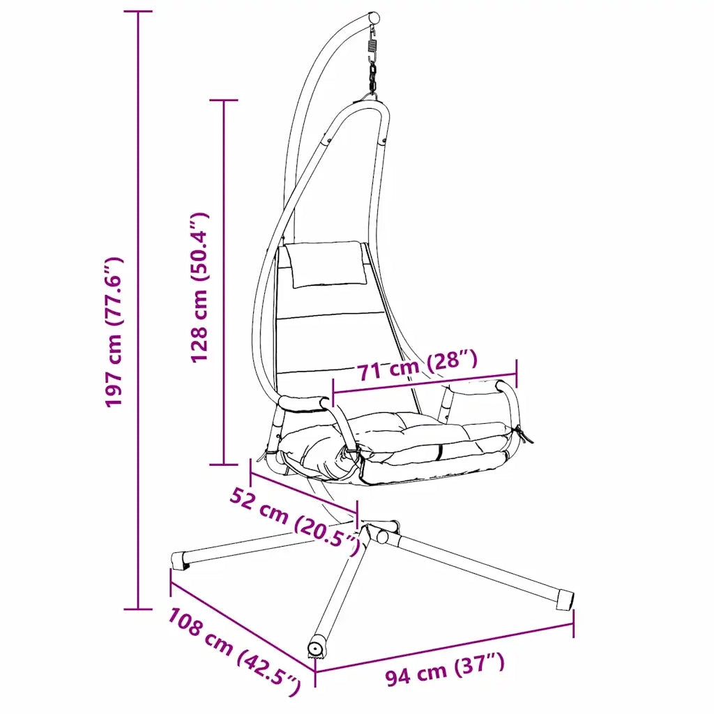 Sedia uovo sospesa Talpa 94 x 107 x 196,5 cm Acciaio 42003853