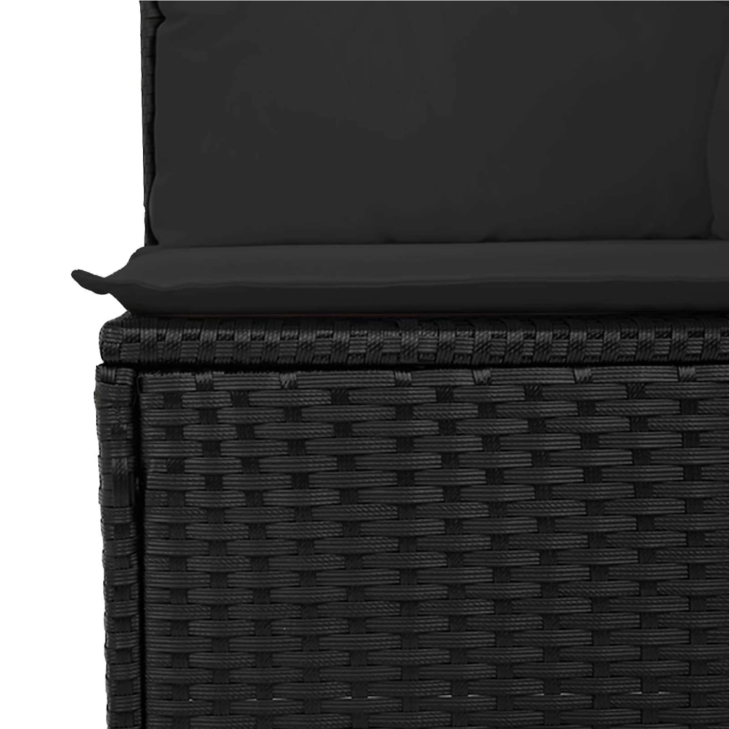 Set Divano da Giardino con cuscino 8 pcs Nero Poly Rattan 3356708