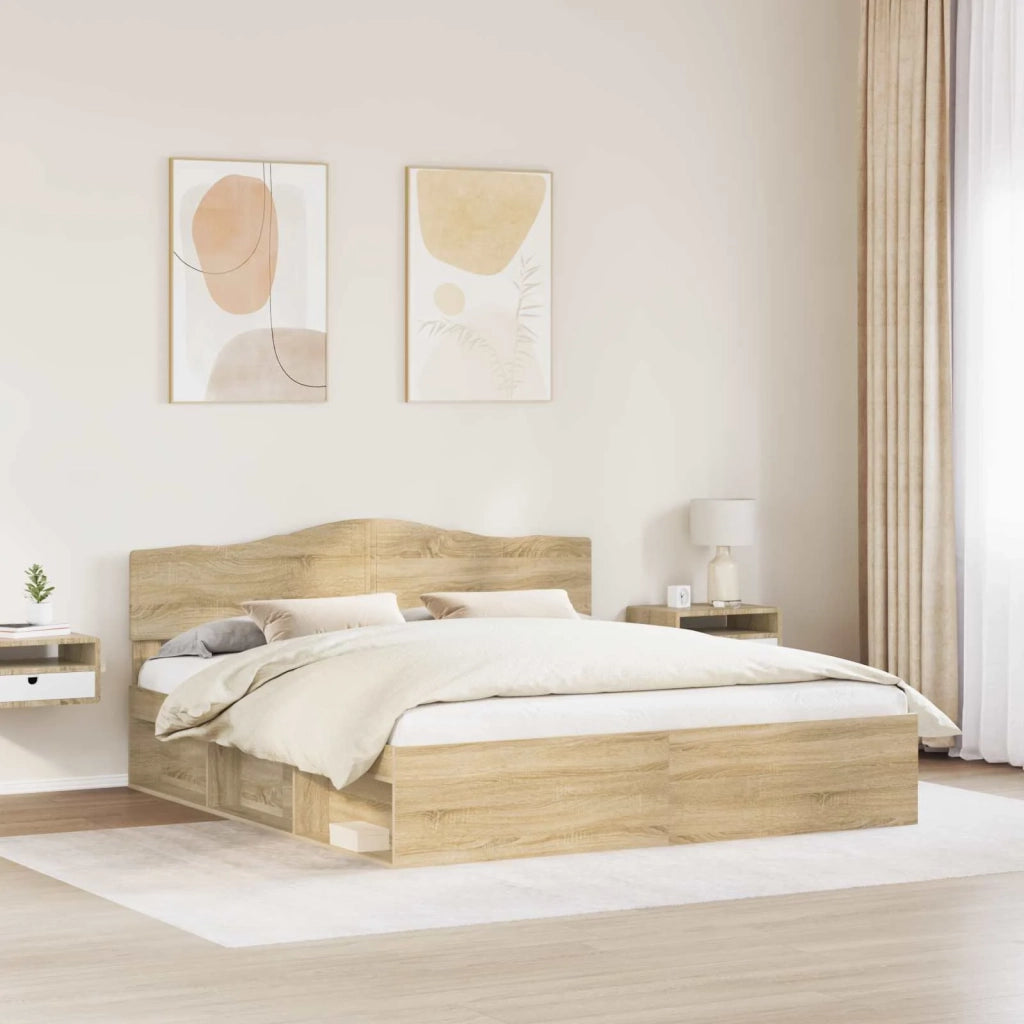 Letto matrimoniale | Letto per adulti | Struttura del letto Sonoma 200 x 200 cm Pino massello