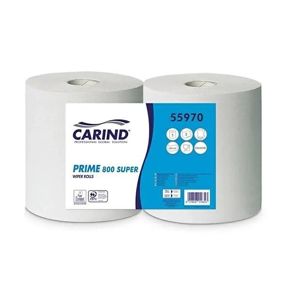 2 BOBINE DI CARTA MICROINCOLLATE 400 STRAPPI CARIND 800 SUPER