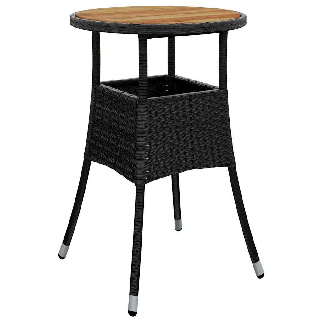 Set da Pranzo per Giardino 5 pz | Set Salotto da Giardino Nero polyrattan