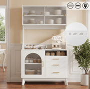 Credenza alta bianca con prese e porte USB