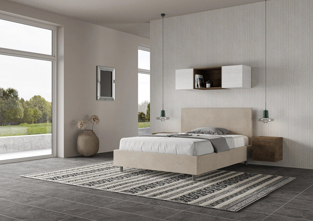 Letto Matrimoniale Extra Large 200x200 cm con Rete Adele Sabbia