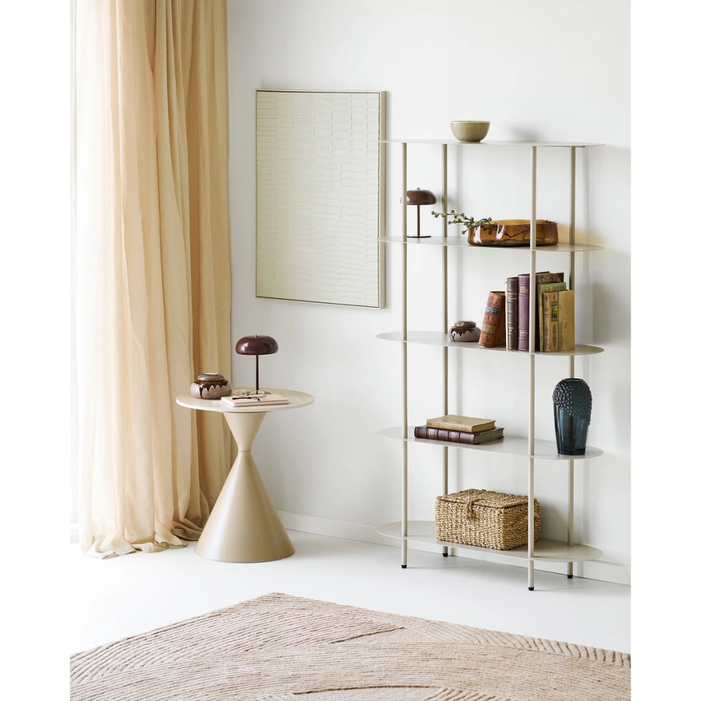Libreria Rieti, Beige, Metallo, 90x31x150 cm