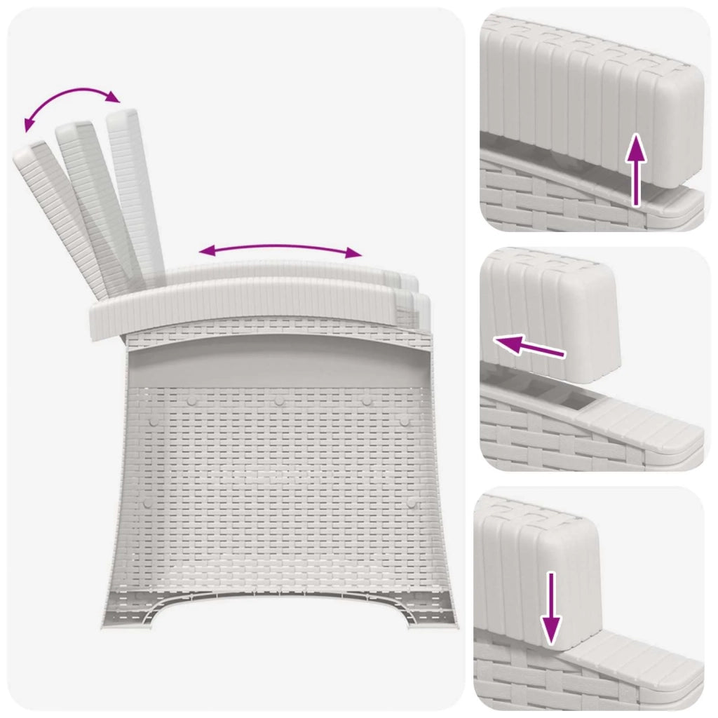 Set da Pranzo per Giardino 5 pz Bianco e Crema PP 3430127