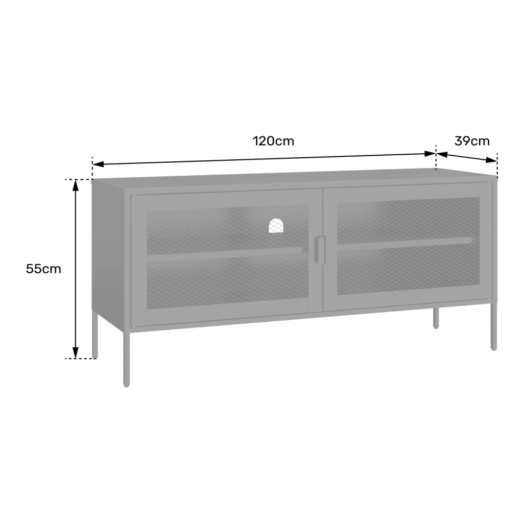 Mobile TV in metallo 120cm nero TOM