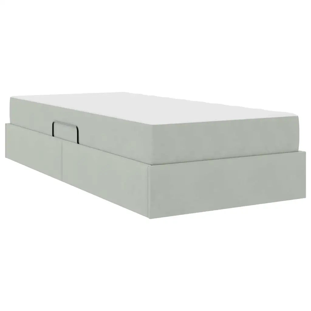 Letto con contenitore e materasso Grigio chiaro 90 x 200 cm 3399694