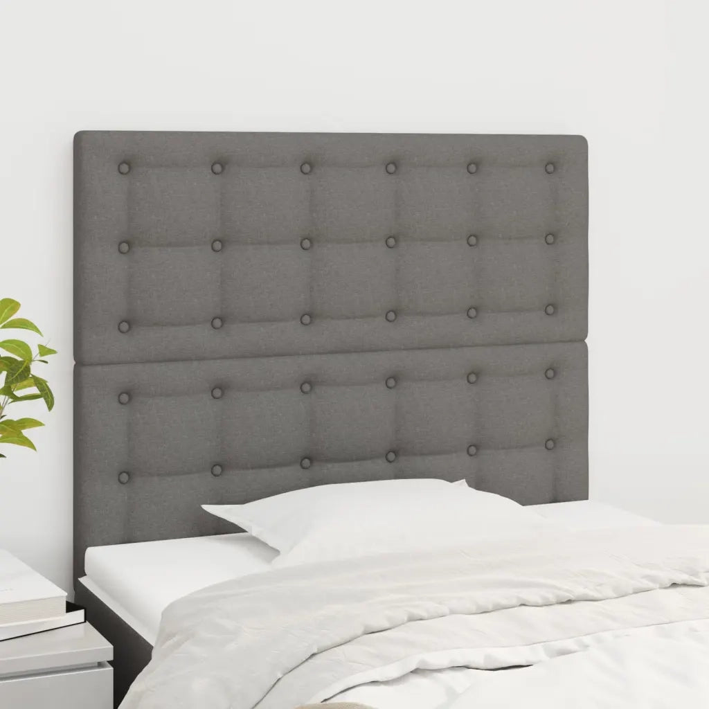 Testiera | Testata Grigio Scuro 80x5x118/128 cm Tessuto