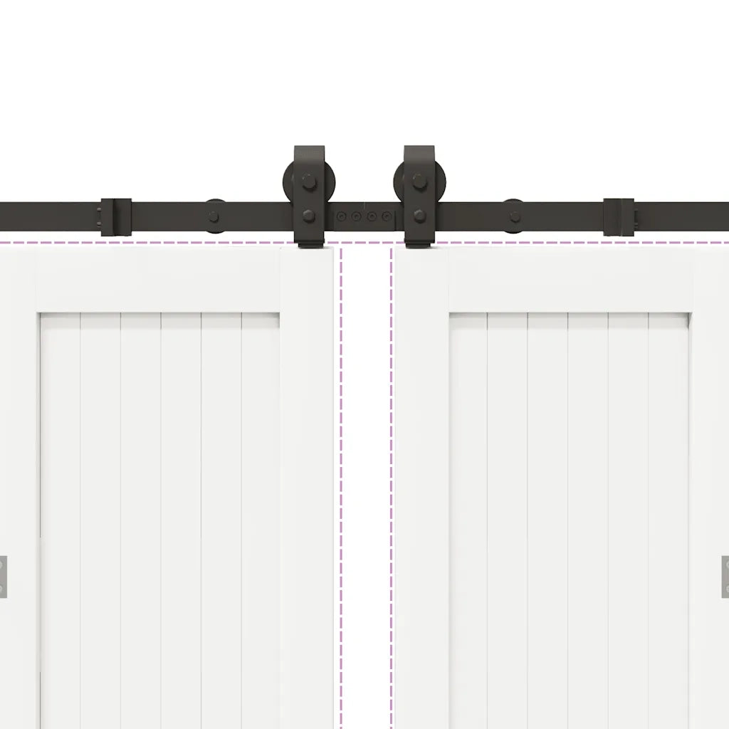 Kit di Binari per Porte Scorrevoli 400 cm Acciaio Nero CFW8338757