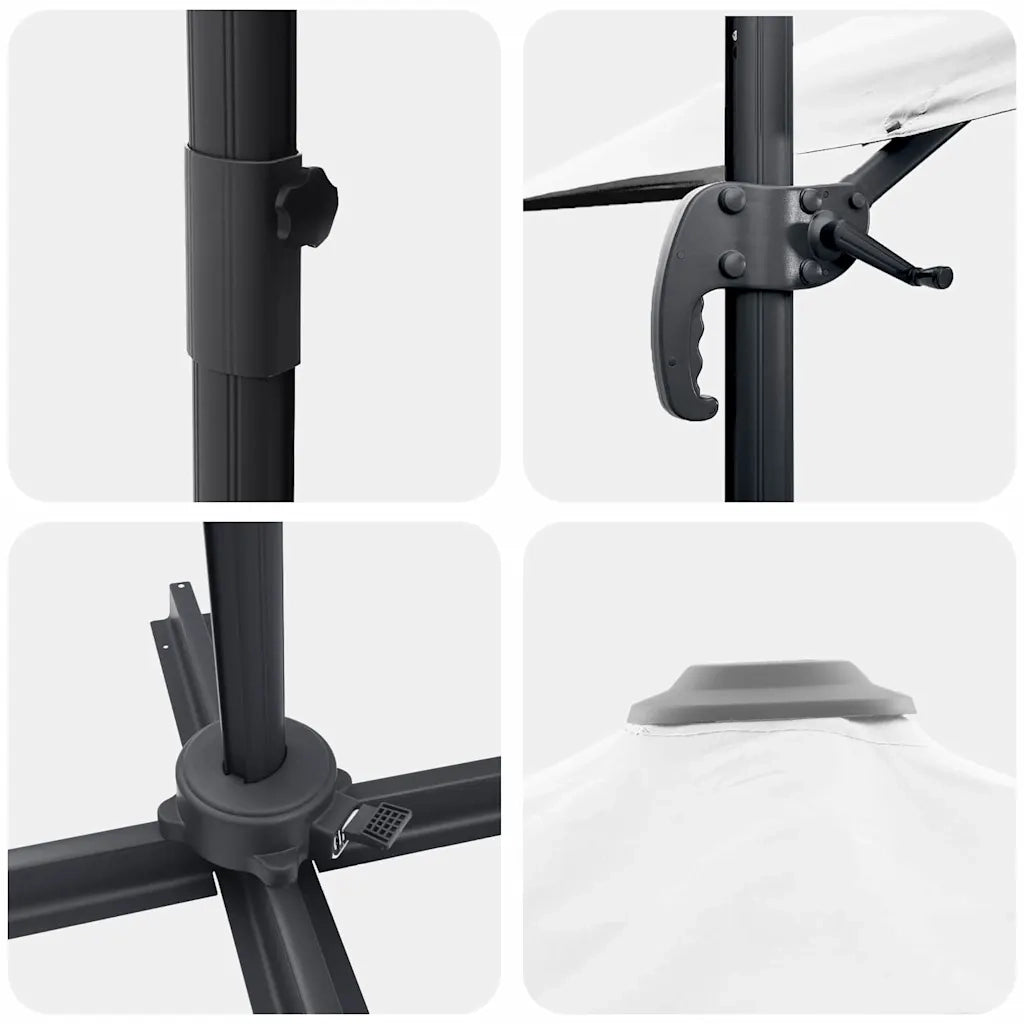Ombrellone Sabbia 351 x 250 x 260 cm Poliestere e Alluminio 42003343