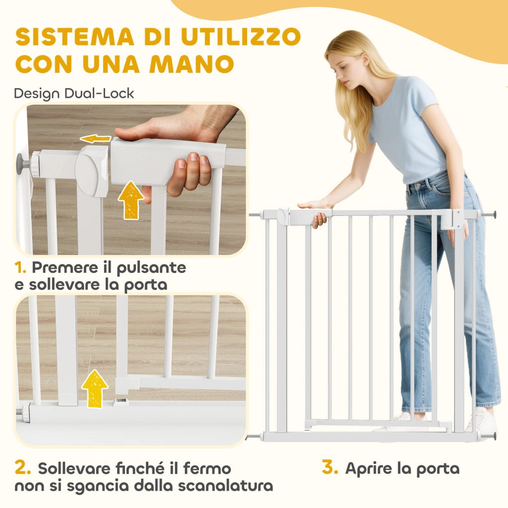 Cancellino di Sicurezza per Bambini e Animali ¨C Minimal ¨C Bianco 76x81 cm