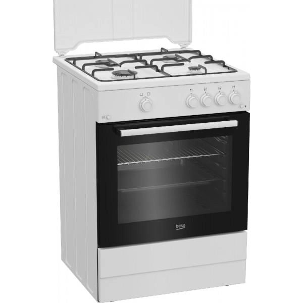 BEKO CUCINA DA ACCOSTO CM. 60, 4 FUOCHI GAS, 1 FORNO ELETTRICO, CAPACITÀ 64 L, BIANCO, 60 X 85H CM - PROFONDITÀ 60 CM - CLASSE A FBG62010DW
