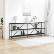 Table console Chêne noir 200 x 30 x 75 cm Bois d'ingénierie