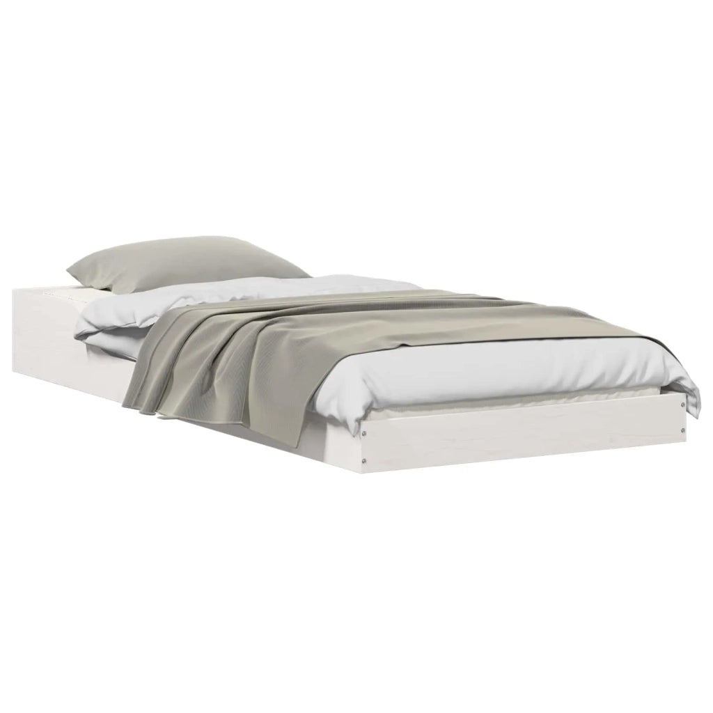 Letto singolo | Letto per adulti | Struttura del letto Bianco 80 x 200 cm Pino massello