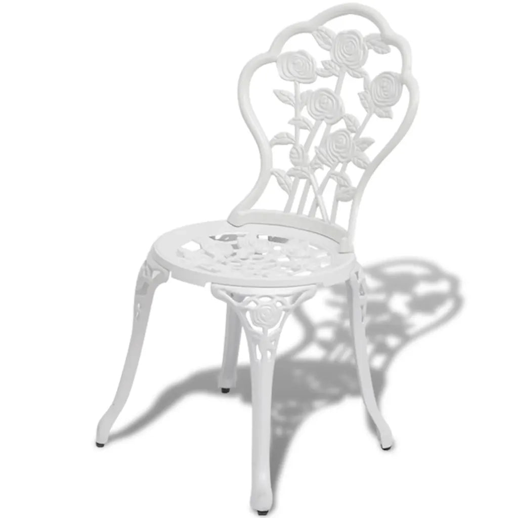 Set da Bistrot 3 pz | Set Salotto da Giardino in Alluminio Pressofuso Bianco