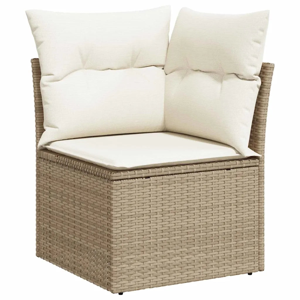 Set Divano da Giardino con cuscino 13 pcs Beige e Crema