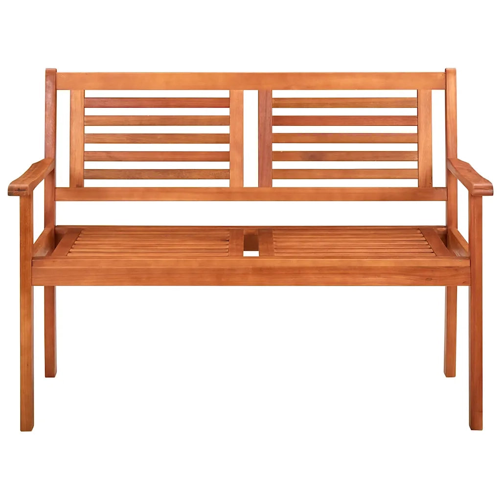 Panchina da Giardino 2 Posti e Cuscino 120cm Massello Eucalipto 3060980