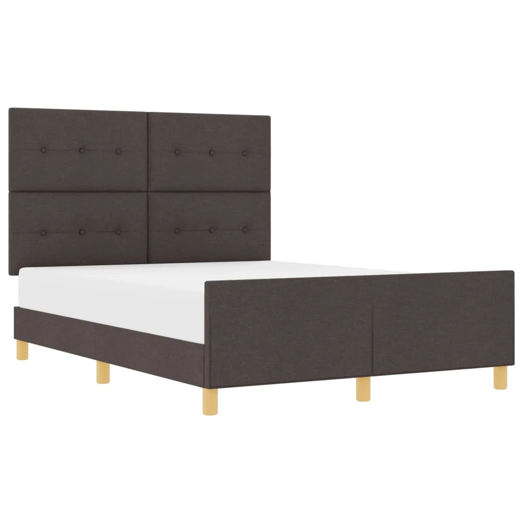 Letto matrimoniale | Letto per adulti | Struttura del letto Marrone scuro 140 x 200 cm Tessuto