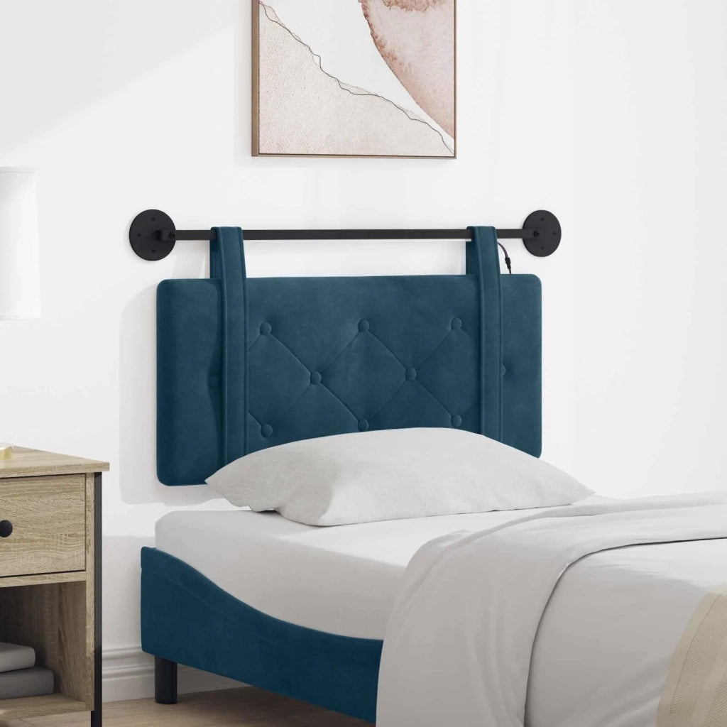 Testiera | Testata sospesa Con luce LED Blu Velluto