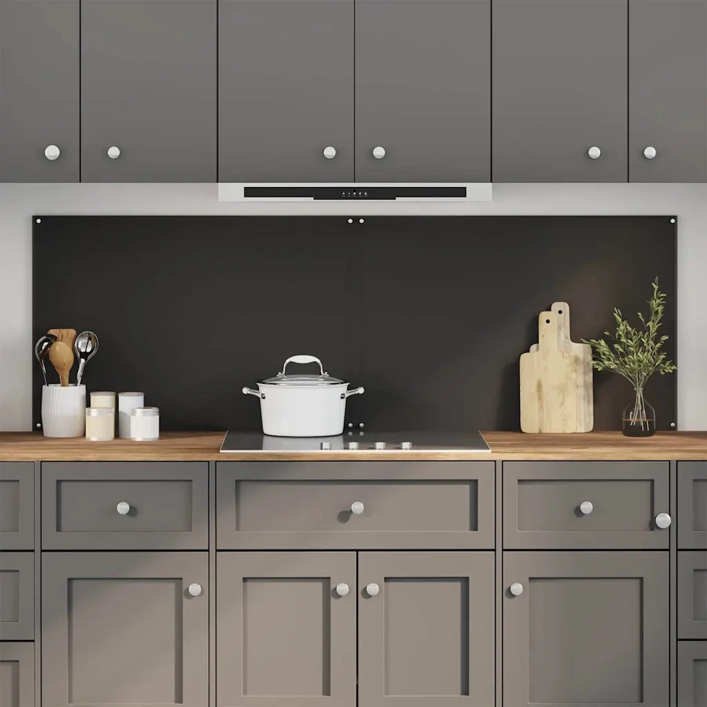 Schienale da cucina 2 pz Nero 90 x 60 cm vetro temperato CFW8611384