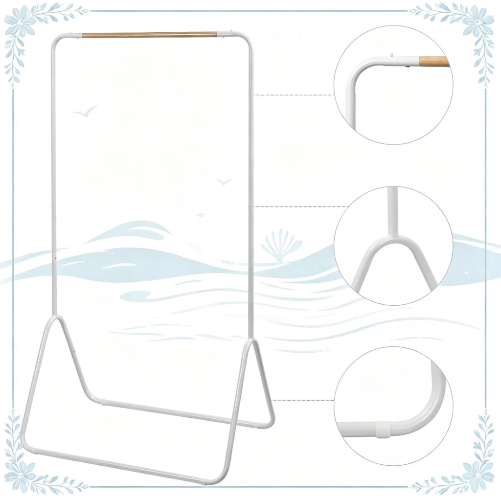 Appendiabiti da terra 80 x 45 x 145 cm in metallo bianco per ingresso