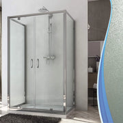 Box Doccia 3 Lati 75x130x75 cm 2 Ante Battenti in Cristallo Opaco 6mm H185 Fosterberg Koge Trio