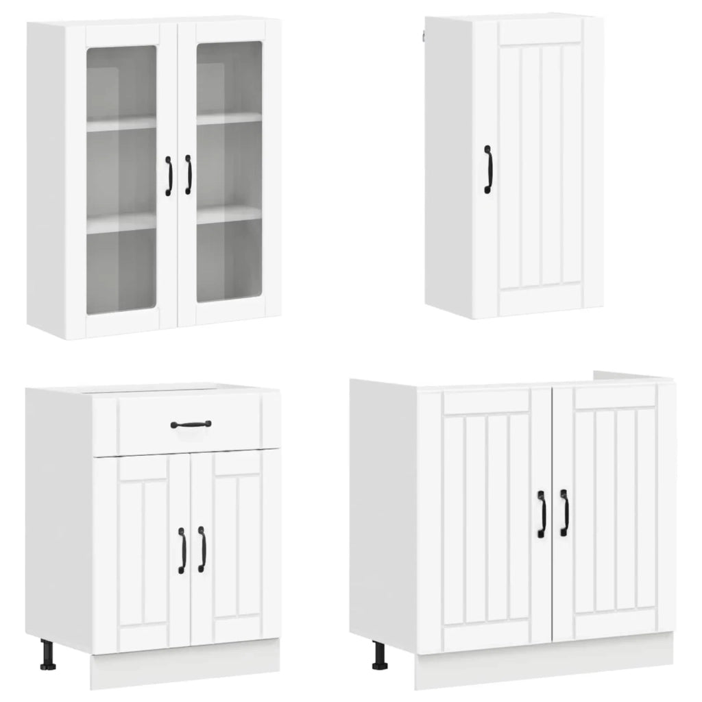 Unità Cucina LUCCA 8 pz Bianco Legno ingegnerizzato 3438143