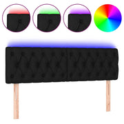 Testiera | Testata a LED Nera 144x7x78/88 cm in Tessuto