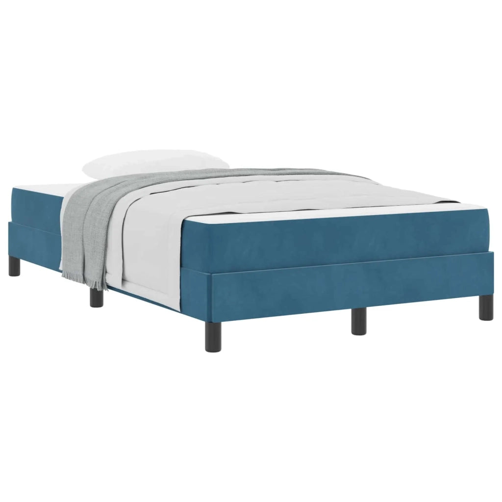 Letto a molle con materasso Blu Scuro 120 x 190 cm Tessuto