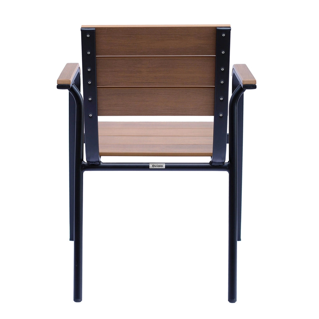 Oviala - Sedia da giardino in alluminio e legno sintetico