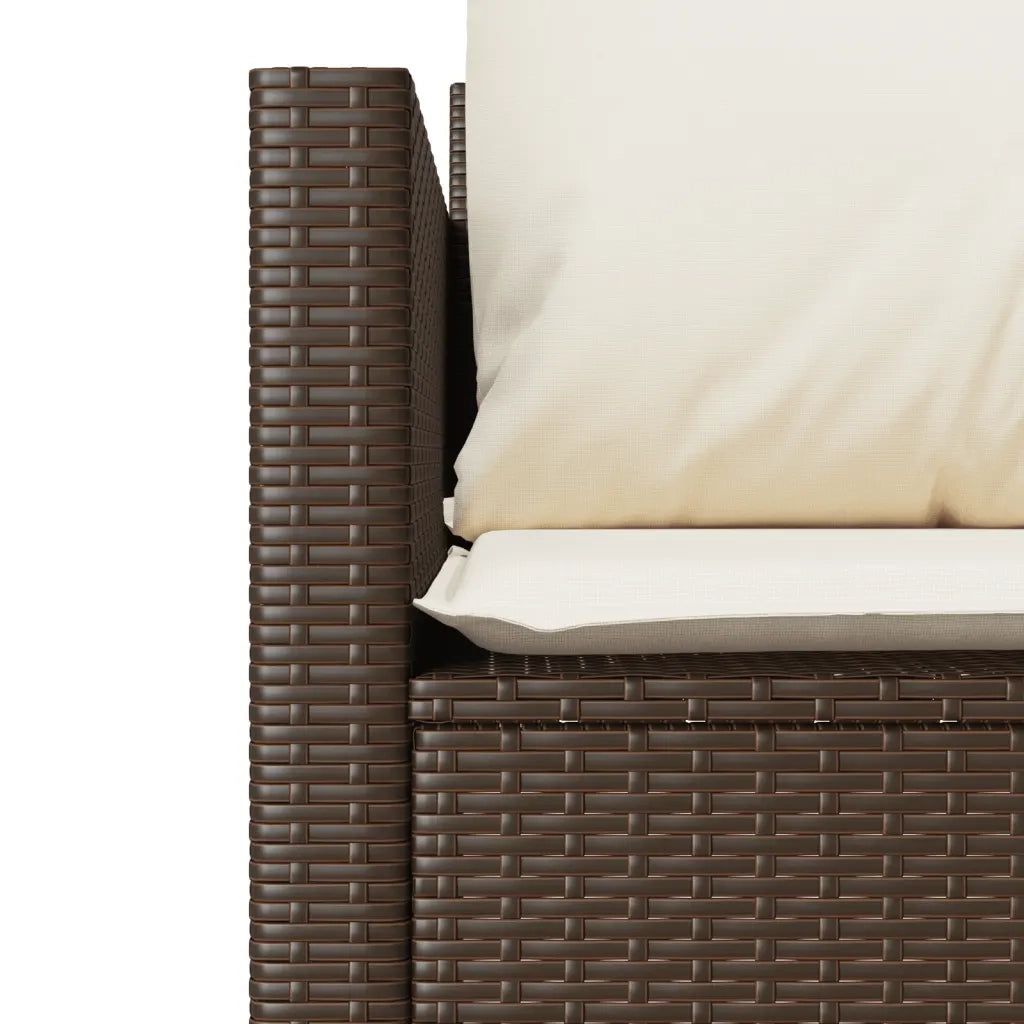 Set Bistr¨° 3 pz | Set Salotto da Giardino con Cuscini Marrone in Polyrattan