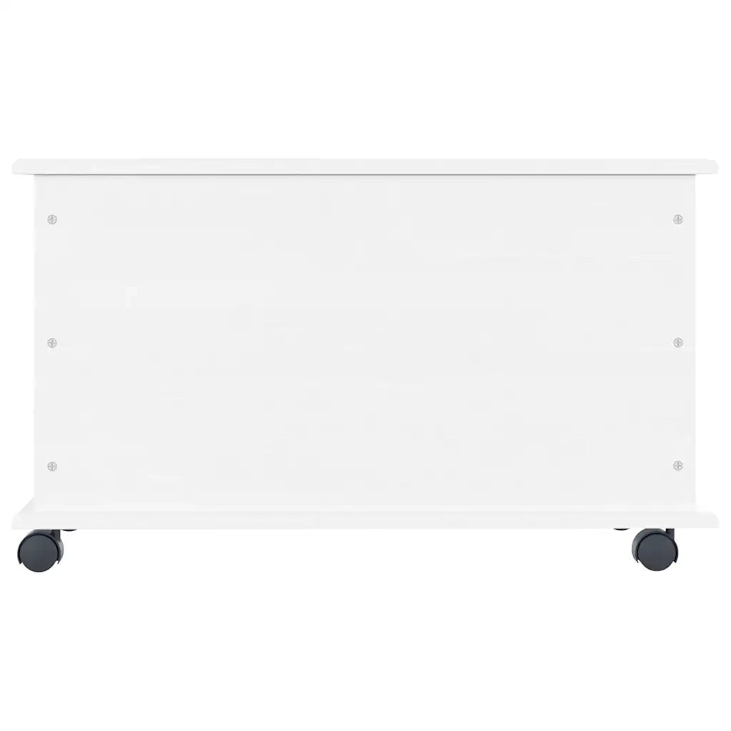 Cassapanca con Ruote-Baule-Armadietto contenitore ALTA Bianca 73x39,5x43 cm Massello di Pino