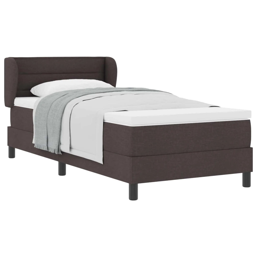 Letto a molle con materasso Marrone Scuro 100 x 200 cm Tessuto 3339950