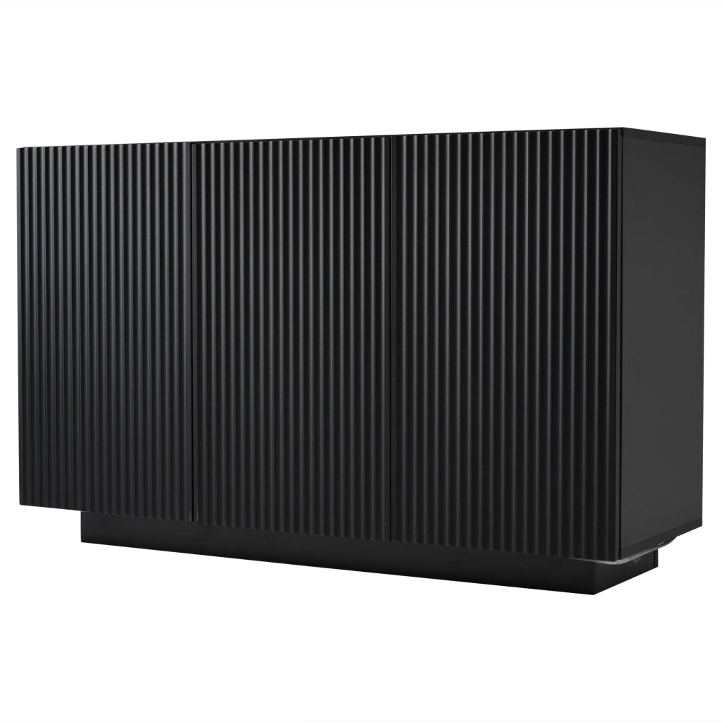 MADIA con LED 120x40x75 cm MDF Nero effetto marmo