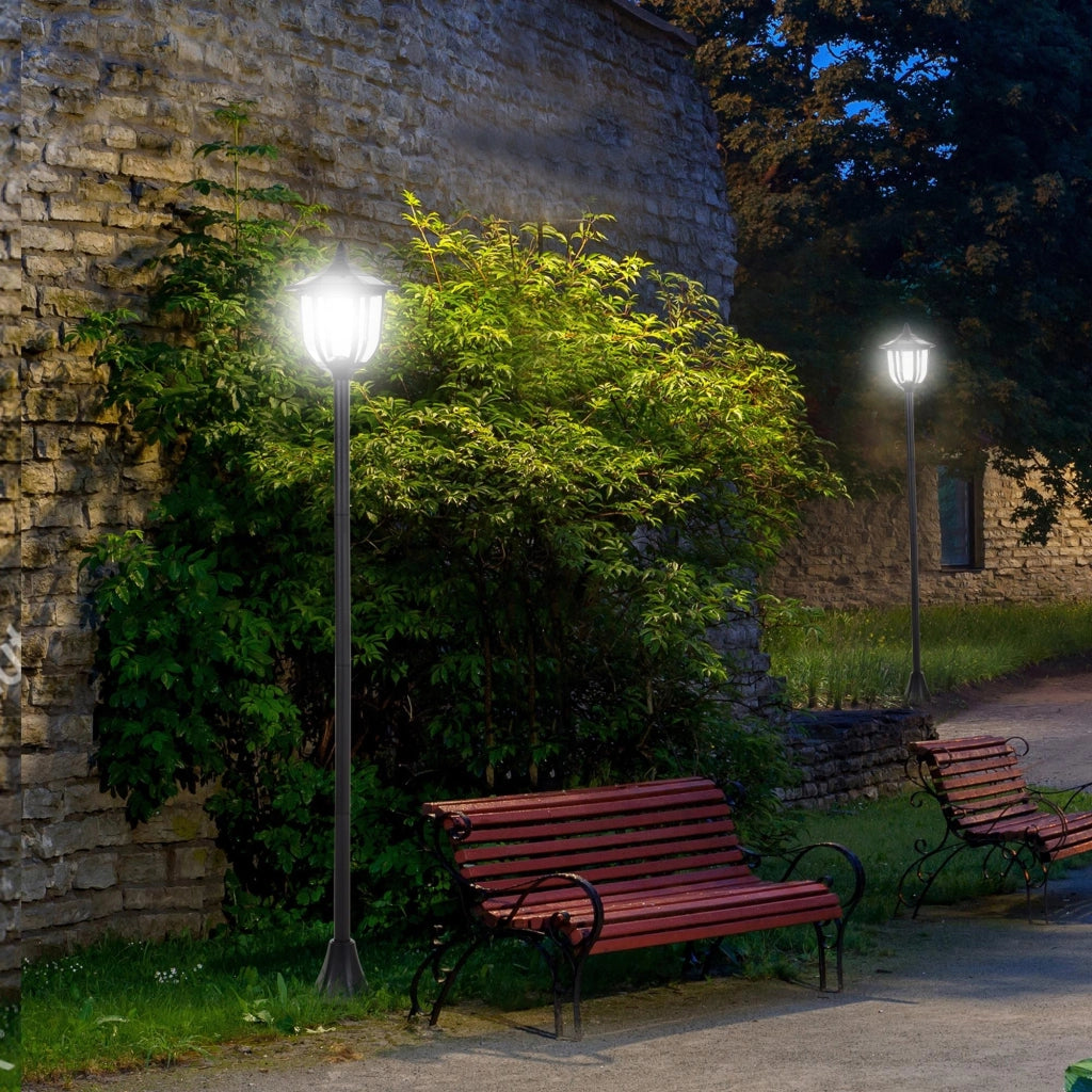 Lanterna Solare LED da Giardino ¨C Xylo ¨C Plastica Nera 177cm per Esterno e Interno